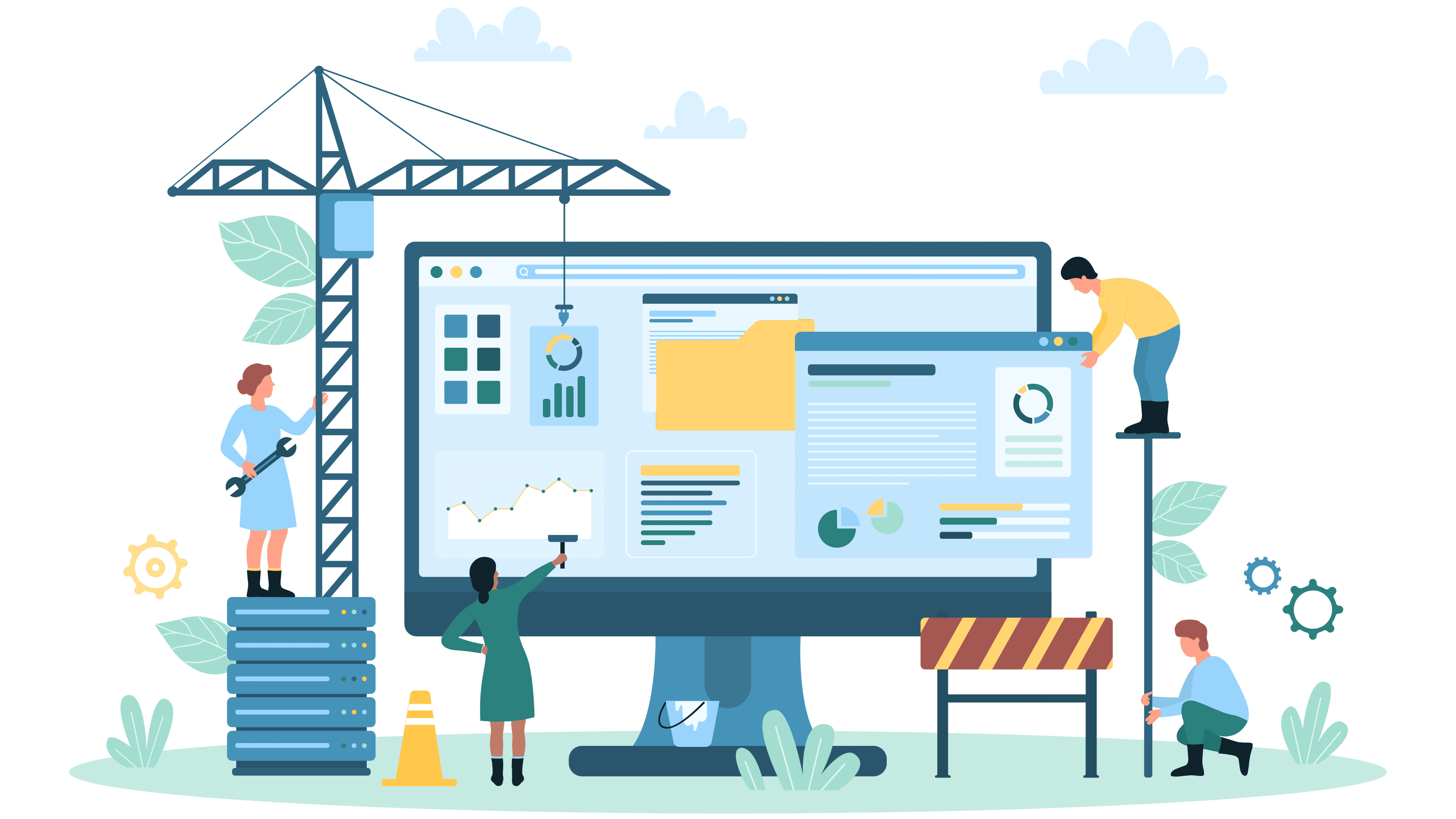 Small business team working together